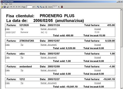 Client history listing