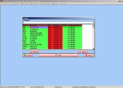 Products listing