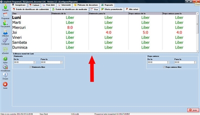 Orario di ricevimento di lavoro